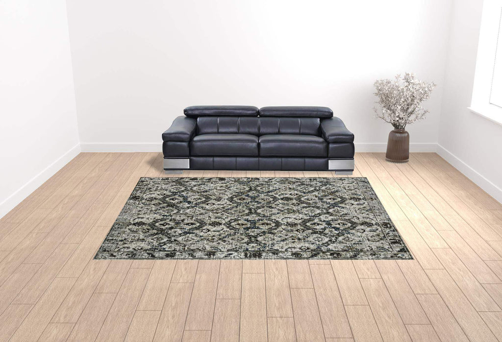 HomeRoots 508945 10 x 13 ft. Oriental Power Loom Stain Resistant Area Rug Multi Color
