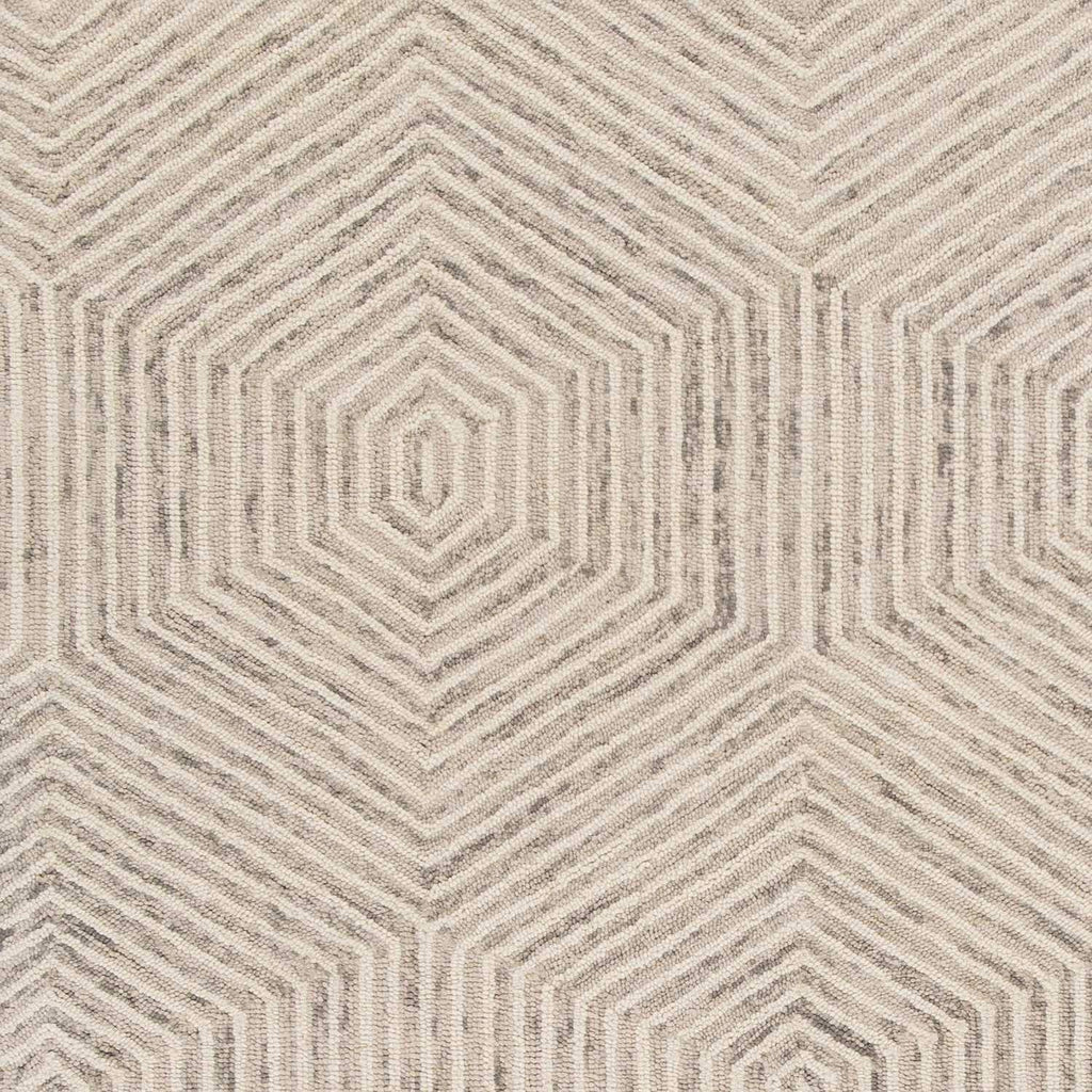 HomeRoots Wool 9'x12' Sand Beige Hand Tufted Diamond Pattern Indoor Area Rug