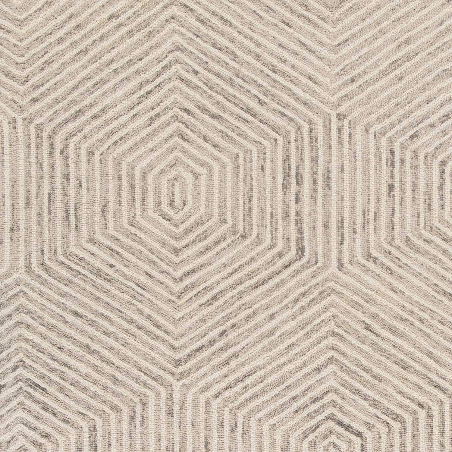 HomeRoots Wool 9'x12' Sand Beige Hand Tufted Diamond Pattern Indoor Area Rug