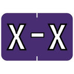 Tabbies Barkley Abkm Compatible 91620 Series Alpha Labels, Purple 'X', 1   H X 1-1/2   W Label Size, Filing Color Code System,