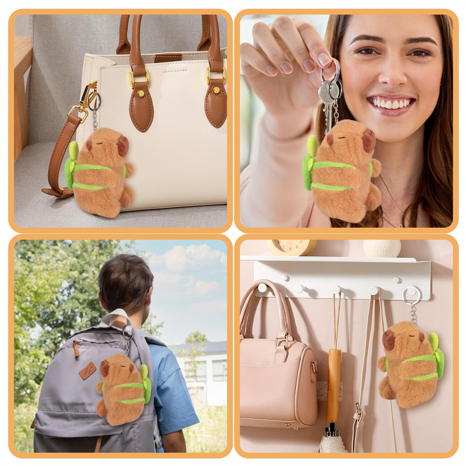 Emoin Cute Capybara Plush Kawaii 6.3Inch Capybara Stuffed Aniamls Toys With Turtle Backpack Capybara Plushie Doll Pillow Capybar