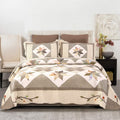 Yayiday Patchwork Bedspread Set Oversized King (Touch Floor Size) - Breathable Cotton Quilted Floral Blanket With Shams, Autumn