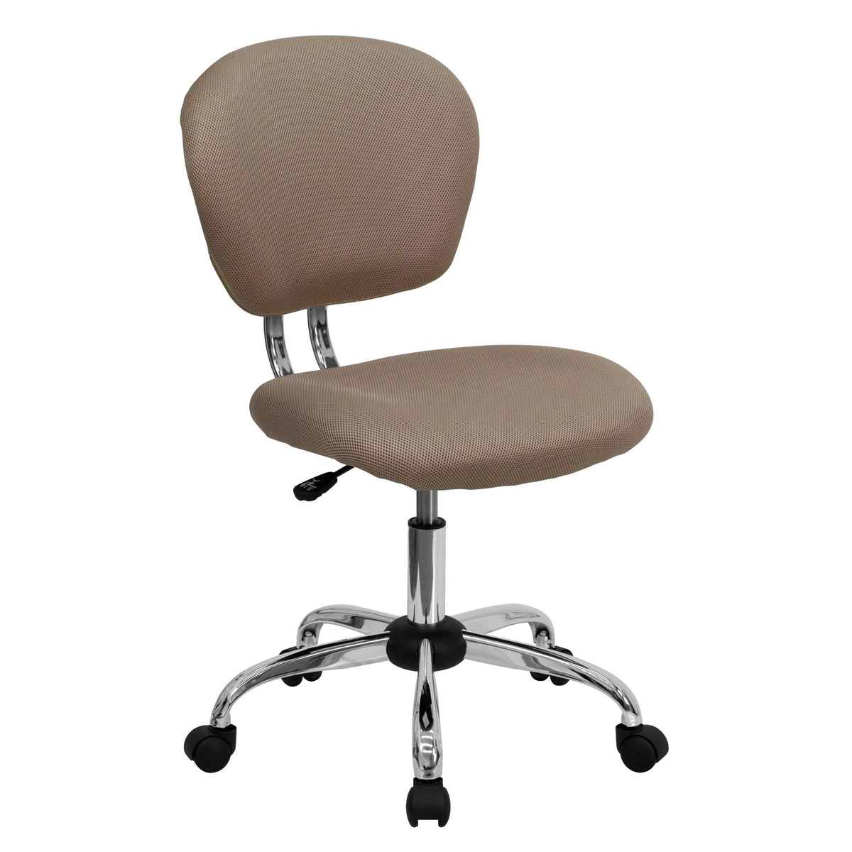 Flash Furniture Beverly Mid-Back Coffee Brown Mesh Padded Swivel Task Office Chair with Chrome Base