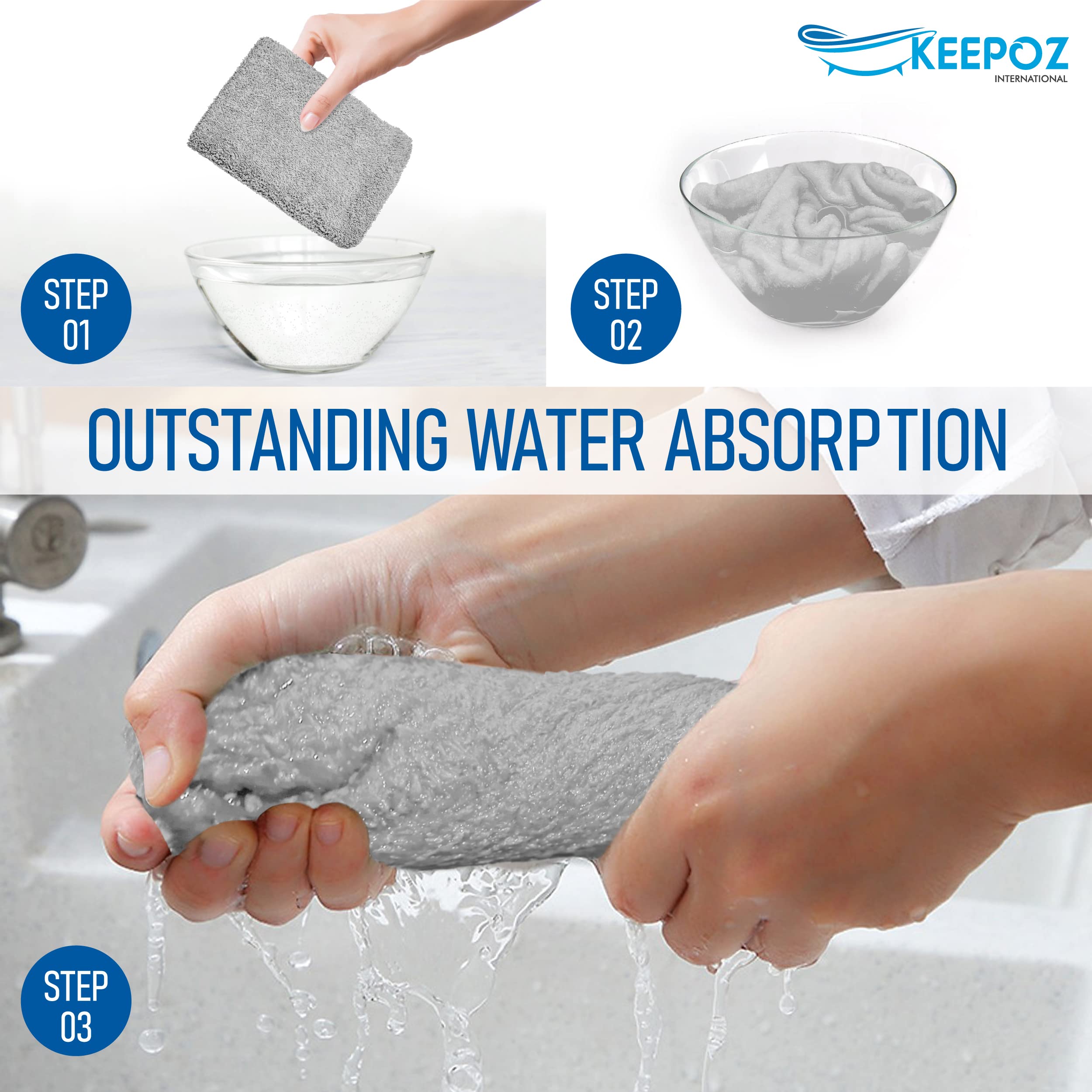 Keepoz Hair Towel Wrap Quick Dry 100% Cotton Super Absorbent Turban Head Wrap For Women With Button, Non Microfiber Anti Frizz H