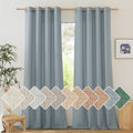 Nicetown Thick Linen Stone Blue Curtains 108 Inch Long For Living Room, Grommet Semi Sheer Linen Blend Curtains & Drapes Privacy Added With Light Filtering For Bedroom, W55 X L108, 2 Panels