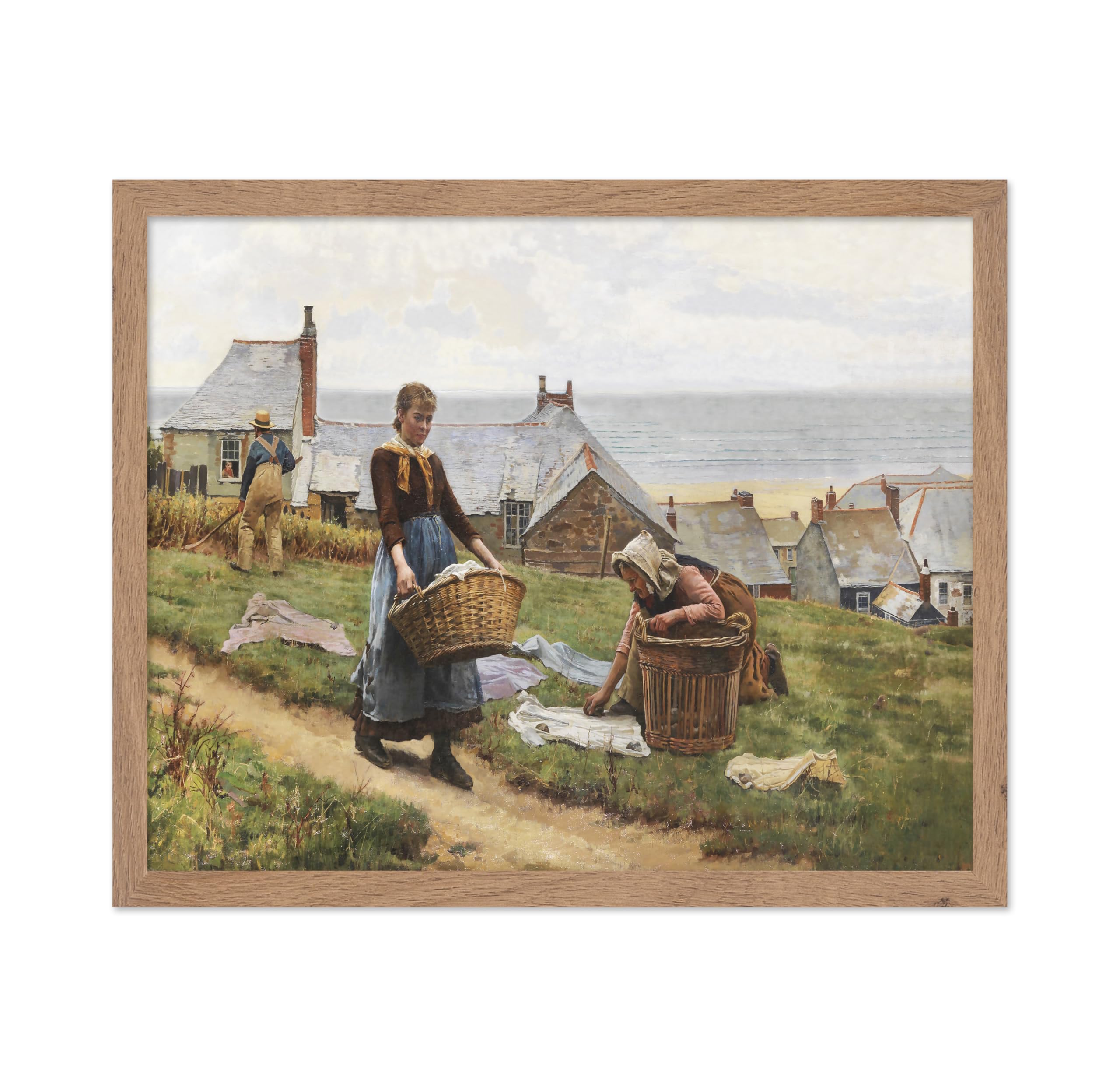 Poster Master Vintage A Bad Wind For Fish But A Good One For Drying Poster - Retro Laundry Print - Village Art - Gift for Men & 