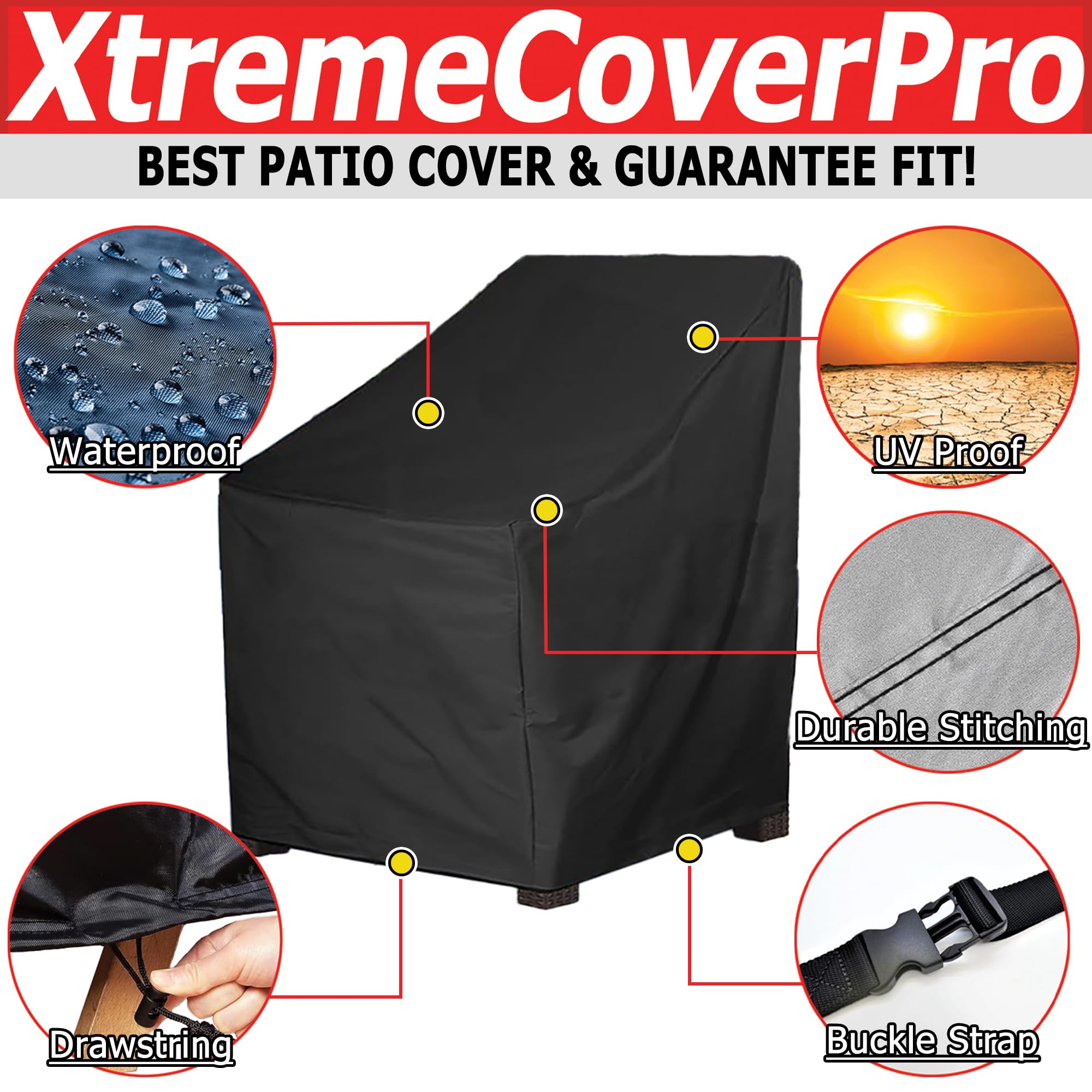 24X24X36 Uv-Proof Waterproof Furniture Patio Cover 24L X 24W X 36H Breathable Dust Proof Sofa Table Chair Storage Bar High Chair