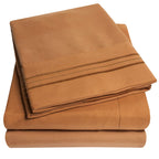 1500 Supreme Collection Full Sheet Sets Mocha Brown - Luxury Hotel Bed Sheets And Pillowcase Set For Full Mattress - Extra Soft,
