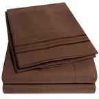 1500 Supreme Collection Twin Sheet Sets Brown - 3 Piece Bed Sheets And Pillowcase Set For Twin Mattress - Extra Soft, Elastic Co