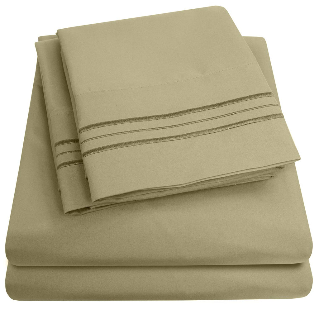 1500 Supreme Collection California King Sheet Sets Sage Green - Luxury Hotel Bed Sheets And Pillowcase Set For California King M
