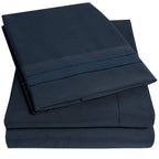 1500 Supreme Collection California King Sheet Sets Navy Blue - Luxury Hotel Bed Sheets And Pillowcase Set For California King Ma