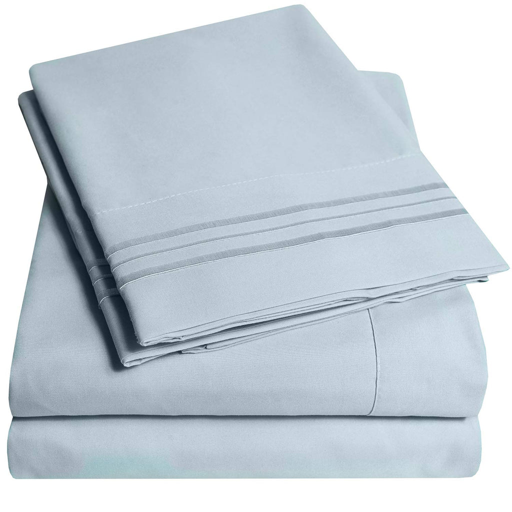 1500 Supreme Collection Twin Sheet Sets Misty - 3 Piece Bed Sheets And Pillowcase Set For Twin Mattress - Extra Soft, Elastic Co