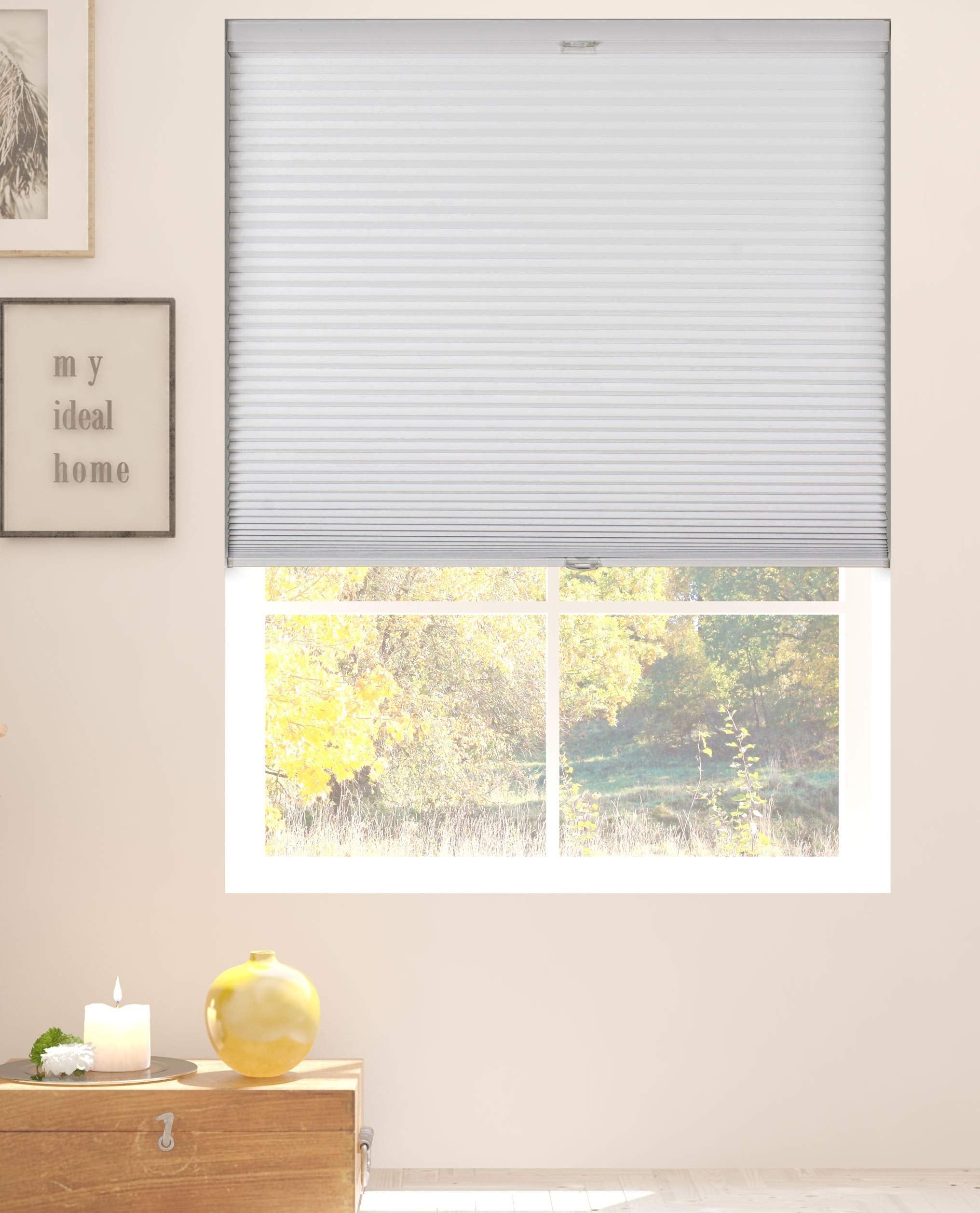 Arlo Blinds White Room Darkening Top Down Bottom Up Deluxe Cordless Cellular Shades - Size: 24'' W X 60'' H, Cordless Honeycomb