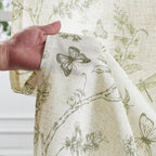 Lazzzy Farmhouse Linen Curtains - 108" Back Tab Drapes, 50"W, Green on Beige, Light Filtering, 2 Panels for Living Room/Bedroom