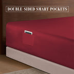 Elegant Comfort 1500 Premium Hotel Quality 18-24 Inches Deep - Extra Deep Pocket Single Fitted Sheet For High Mattress, Luxury And Softest, Smart Pocket - Wrinkle Free, Twin/Twin Xl, Burgundy