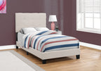 Monarch Specialties I BED - TWIN SIZE/BEIGE LINEN,