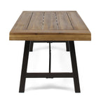 Christopher Knight Home Catriona Outdoor Acacia Wood Coffee Table, Teak Finish / Rustic Metal Brown And Black