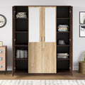 Nilkamal Willy 4 Door Wooden Wardrobe With Mirror For Bedroom | Almirah With 1 Hanging Rod, 12 Shelves & 1 Locakble Drawer | Clo