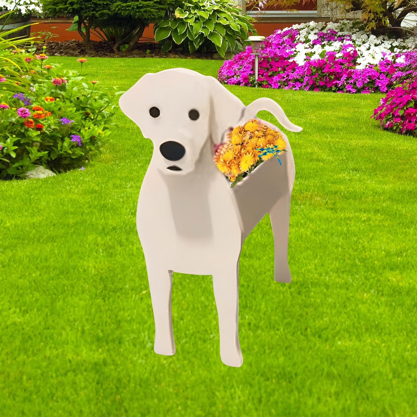 Strolfay White Labrador Dog Planter Plant Pots,Cute Dog Flower Planter,Gifts For Pet Lovers,Unique Animal Plant Pots,Office,Indo