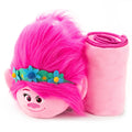 Trolls Armrest Buddy Stuffed Plush Travelling Toy With Blanket 13    - Kids Ultimate Travel Pillow Companion Set (Queen Poppy)