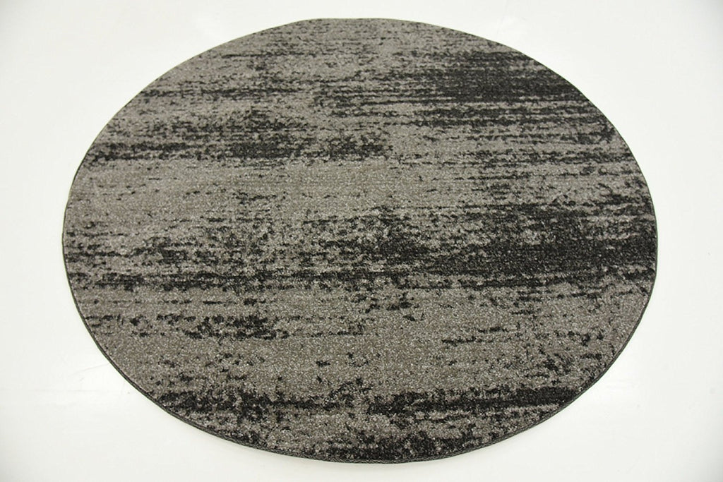 Unique Loom Del Mar Collection Area Rug - Lucille (6' 1'' Round, Dark Gray/ Ivory)