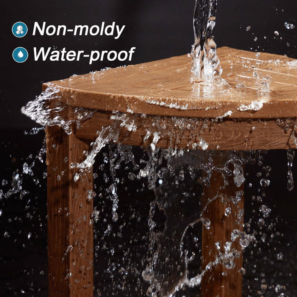 Corner Shower Stool For Shaving Leg, Waterproof Bathroom Shower Bench Seat For Inside Shower, Poly Lumber Plastic Shower Chair S