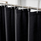 Aiyufeng Moga Extra Long Black Shower Curtain 96 Inch Long, Embossed Texture Fabric Bathroom Shower Curtain, Large Hotel Bath Cu