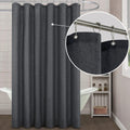 KOUFALL Dark Grey Shower Curtains for Bathroom Set with Hooks,Waterproof Linen Cloth Fabric Shower Curtain,Charcoal Grey,72x72 I