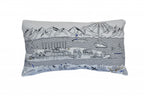 HomeRoots Cream 24' White Homer Spit Daylight Skyline Lumbar Decorative Pillow