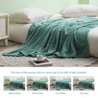 Exclusivo Mezcla Celadon Fleece Queen Size Blanket For Bed, 90X90 Inches Soft Cozy 3D Decorative Jacquard Flannel Blankets, Ligh