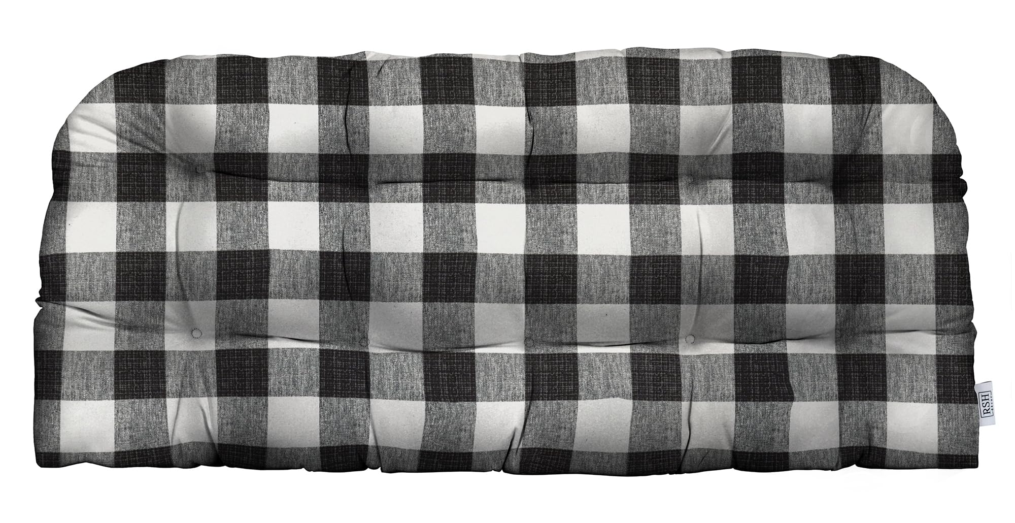 Rsh Decor: Tufted Wicker Loveseat Cushion | 41    X 19' | All-Weather Spun Fabric | Water And Fade-Resistant | Outdoor Settee C