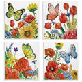 VONTP Butterfly Floral Swedish Dishcloths, 4 Pack Reusable Paper Towels