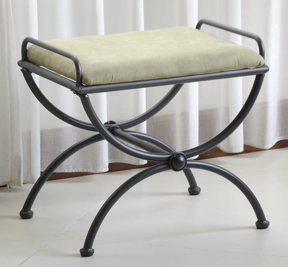 International Caravan Contemporary Vanity Stool with Microsuede Cushion