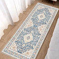 Vhong Boho Area Rugs Washable Runner Vintage Modern Neutral Carpet Blue 2  6 High Traffic Rugs for Kitchen Hallway Living Room N