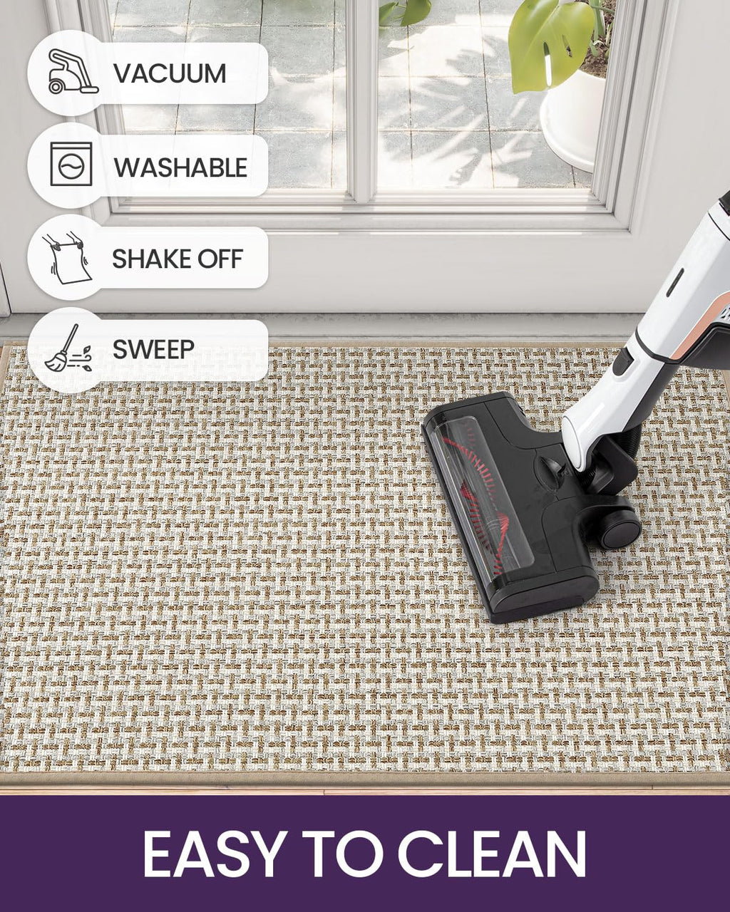Dexi Door Mat 32'X48', Non-Slip Rubber Backing Doormats, Absorbent Thin Indoor Mats For Entryway, Washable, Captures Dirt Pati