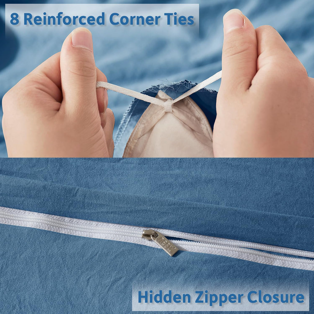 Nestl Twin Duvet Cover Set - Soft Prewashed Blue Heaven Duvet Cover Twin/Twin Xl, 2 Piece, With Zipper Closure, 1 Duvet Cover 68X90 Inches And 1 Pillow Sham