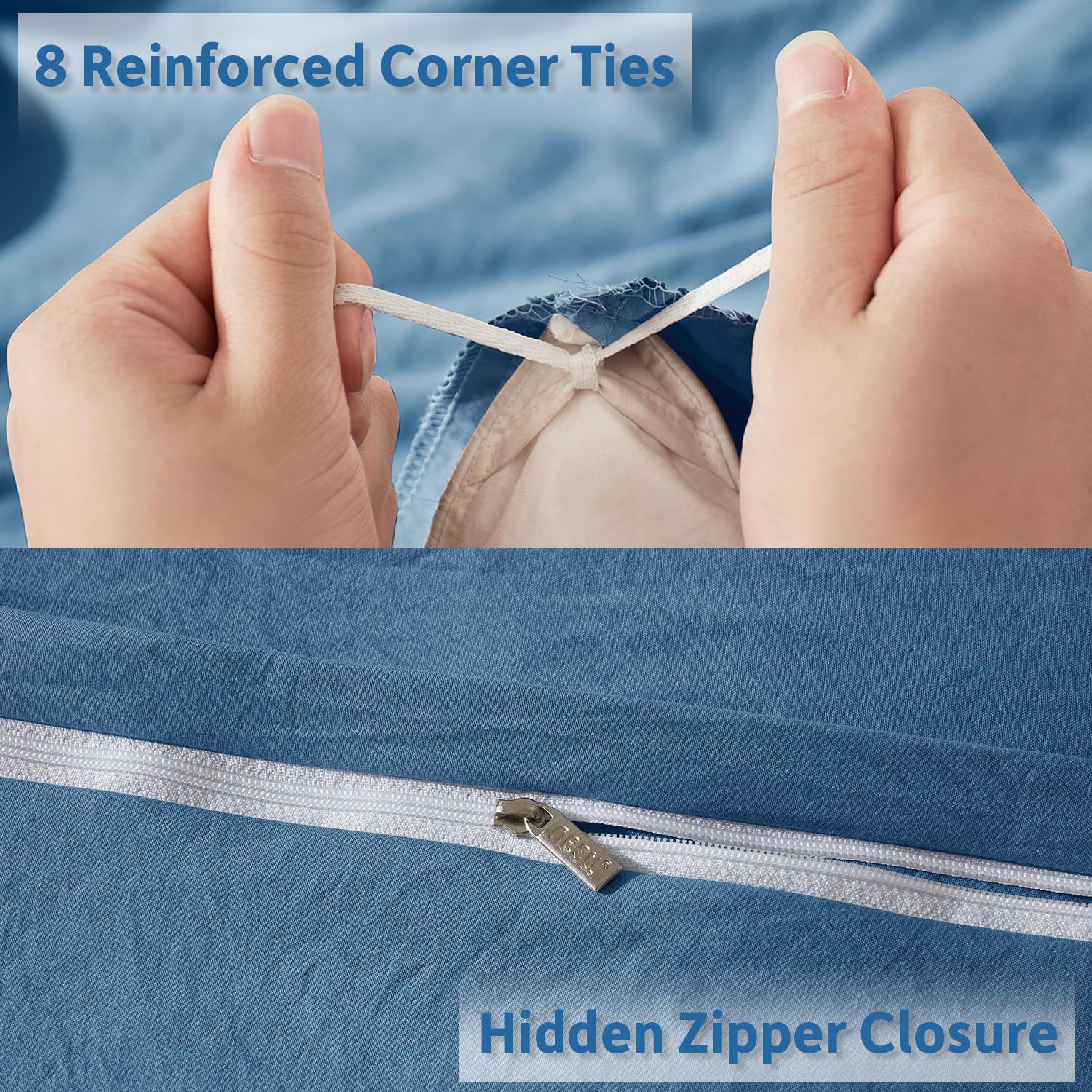 Nestl Blue Heaven Duvet Cover King Size - Soft Prewashed King Duvet Cover Set, 3 Piece, With Zipper Closure, 1 Duvet Cover 104X90 Inches And 2 Pillow Shams