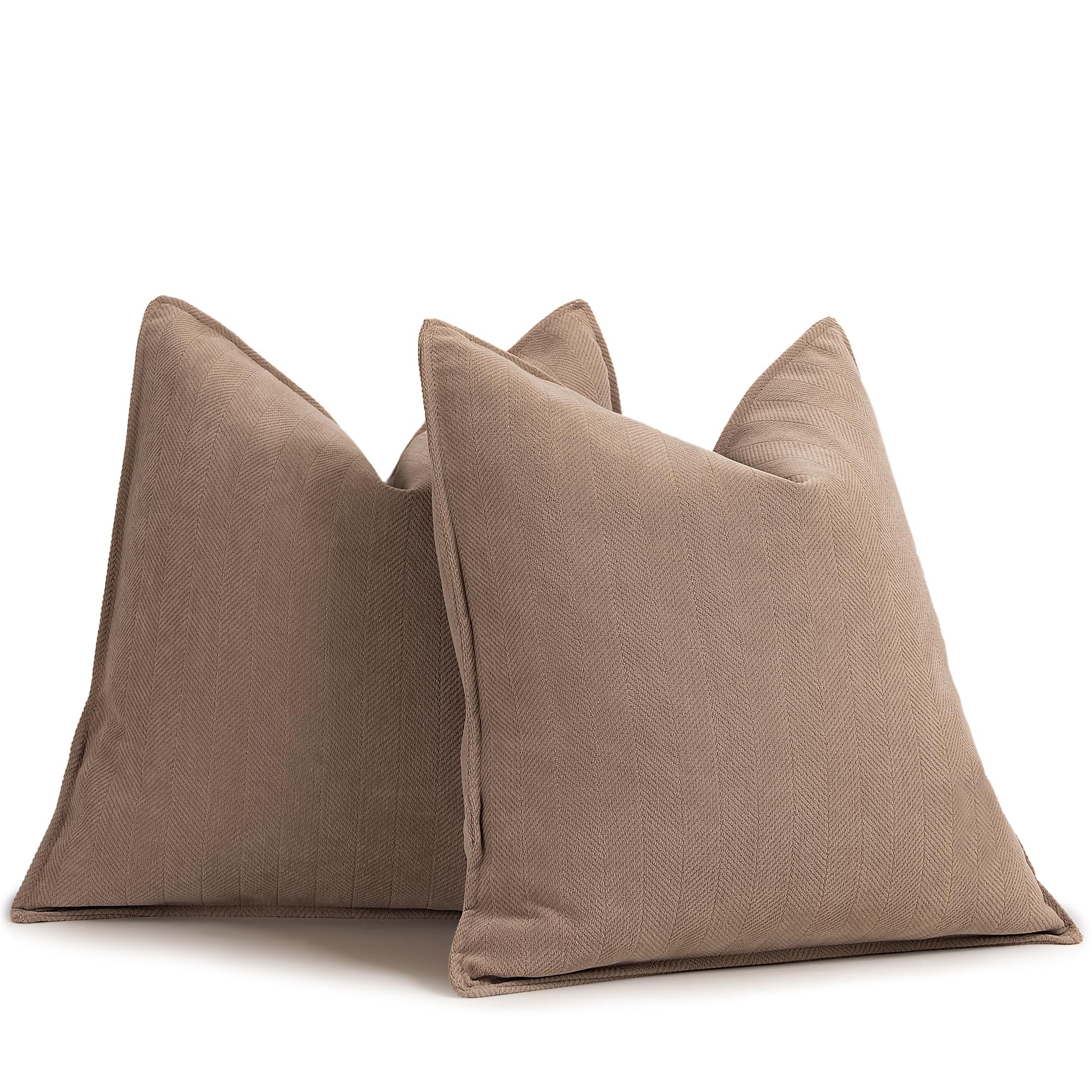 Zwjd Khaki Pillow Covers 24X24 Set Of 2 Chenille Pillow Covers With Elegant Design Soft And Luxurious Decorative Throw Pillows F