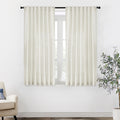 XTMYI Bathroom Window Curtains Short,Linen Cotton Sheer Boho Farmhouse Kitchen Curtains 45 Inch Length,Cream Ivory