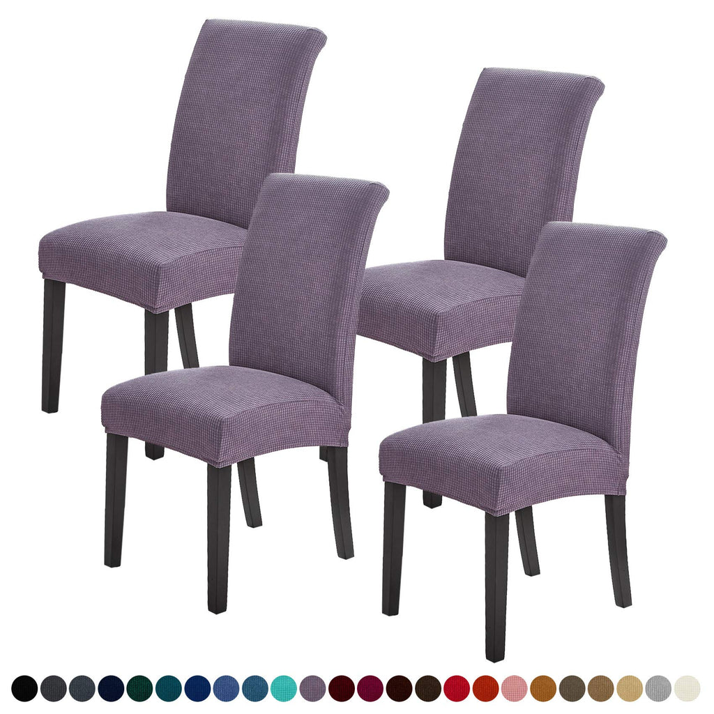 Joccun Chair Covers For Dining Room Set Of 2,Water Repellent Dining Chair Slipcovers Stretch Dining Room Chair Covers Seat Protector,Washable Parsons Chair Cover For Home,Hotel(Grapeade,2 Pack)