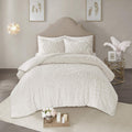 Madison Park Laetitia Comforter Bohemian Tufted Cotton Chenille, Medallion Shabby Chic All Season Down Alternative Bed Set With Matching Shams, Floral Off White King/Cal King(104'X92') 3 Piece