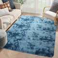 YUFANUHO Ultra Soft Fluffy Area Rug - 6x9 Feet Tie-dye Blue Rugs for Bedroom Living Room, Kids Room, High Pile Velvety Shag Tie 