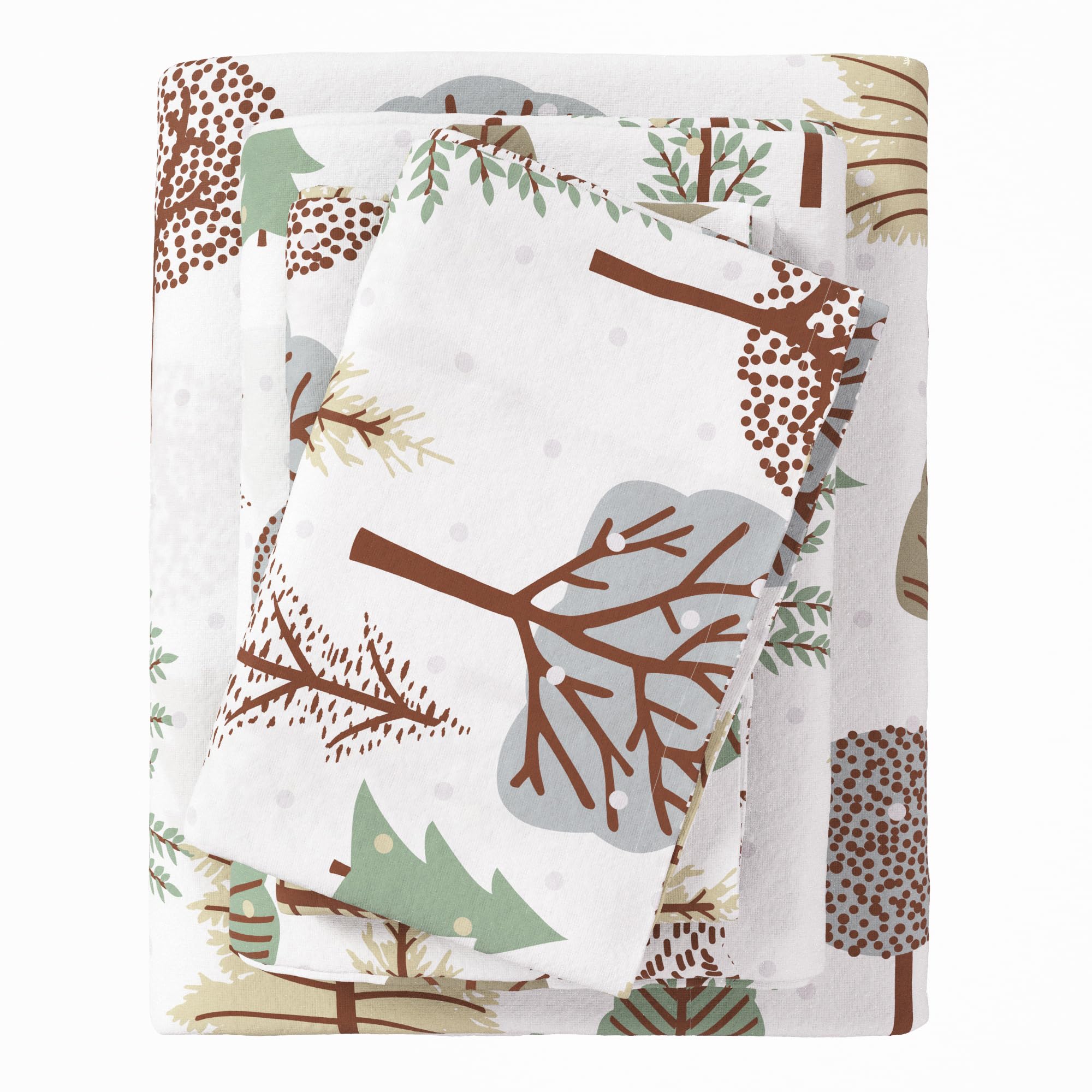 Great Bay Home Flannel Sheet Set Full Size - 100% Turkish Cotton, Double-Brushed, Winter Bed Sheets - Ultra-Soft, Cozy, 4-Piece