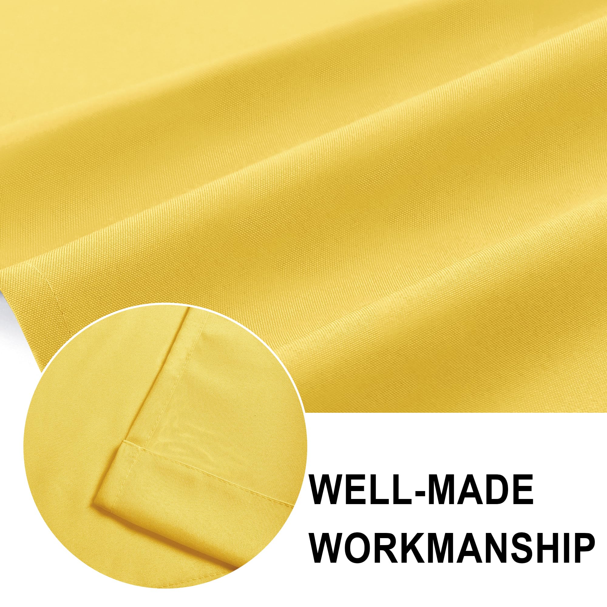 Dwcn Yellow Valance Curtains For Living Room, Kitchen Valance Solid Short Topper - Room Darkening Rod Pocket Bathroom/Basement C
