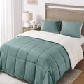 Basic Beyond Down Alternative Comforter Set  Reversible Bed Comforter For All Seasons (Sherpa Cypress, Twin)
