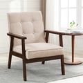 Bonzy Home Mid Century Modern Accent Chair for Living Room, Upholstered Faux Leather Armchair Comfy Retro Bedroom Side Chair wit