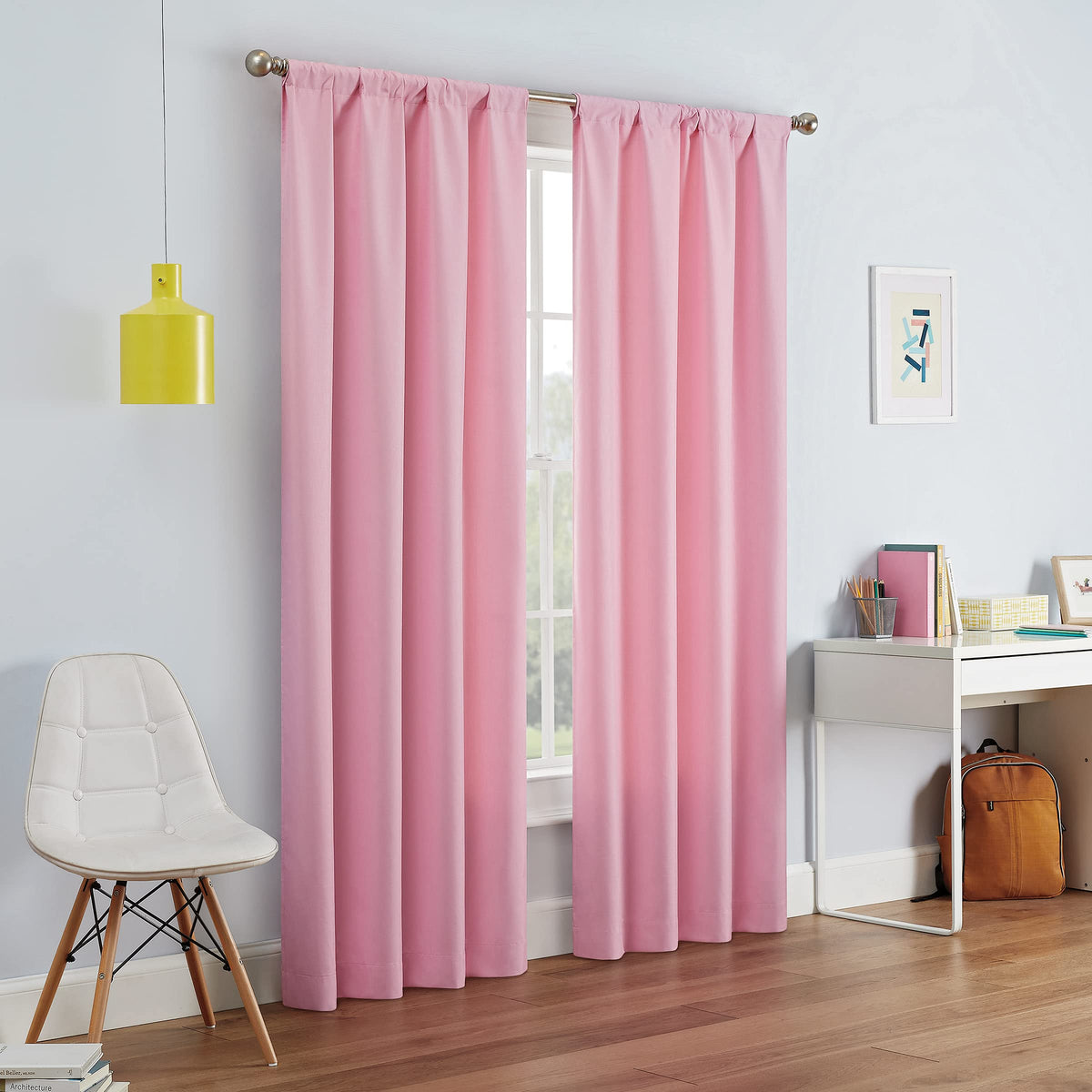 Eclipse Kendall Modern Blackout Thermal Rod Pocket Window Curtain For Bedroom Or Living Room (1 Panel), 42 X 84, Bouquet
