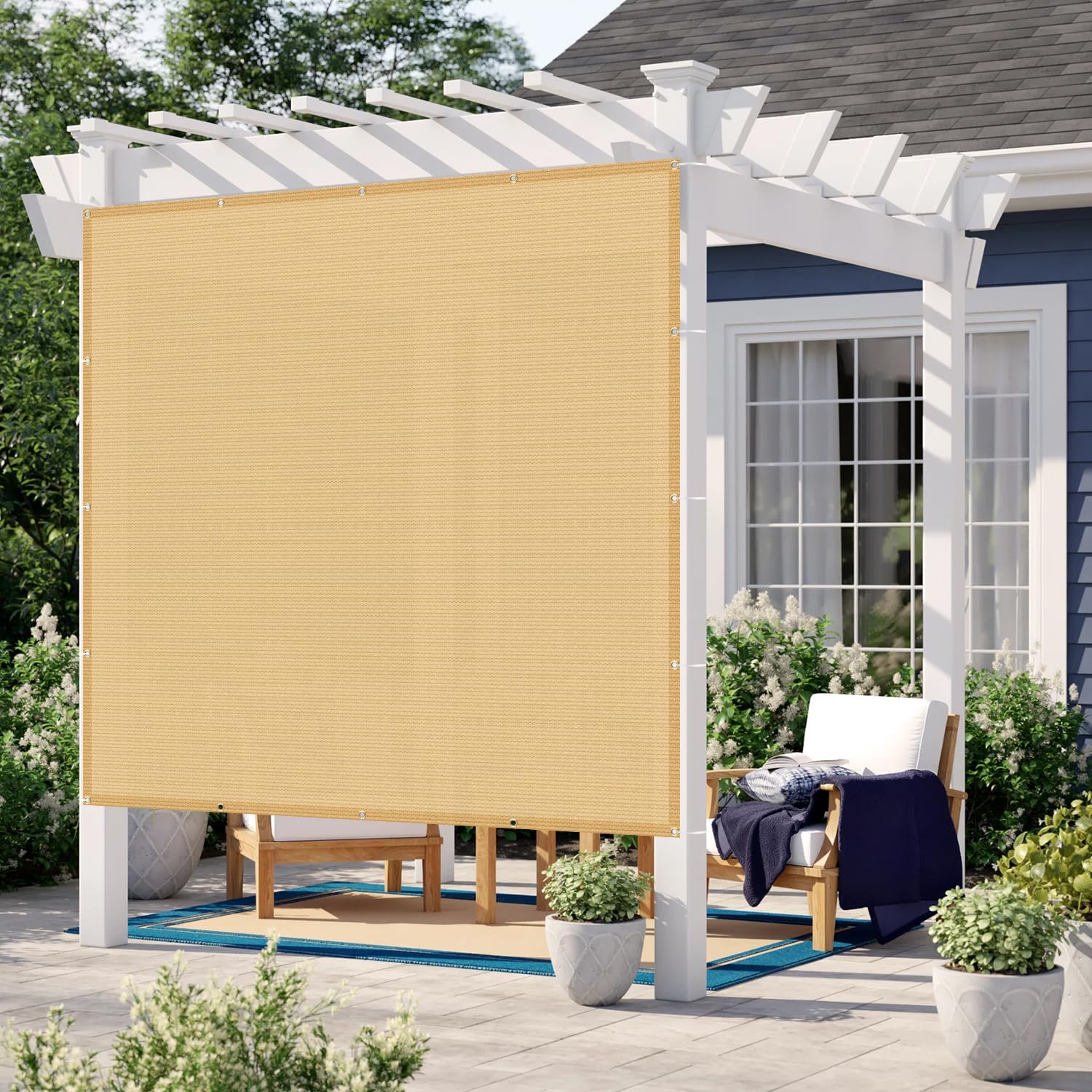 Love Story 8X8 Ft Sun Shade Cloth With Grommets Hc-048 Pergola Shade Cover 95% Uv Protection For Patio Outdoor, Sand