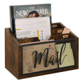 Yinmit Mail Organizer Countertop,Letter Holder,Mail Sorter For Desk,Desktop Mail Basket,Mail Organizer Wall Mounted,Office Desk
