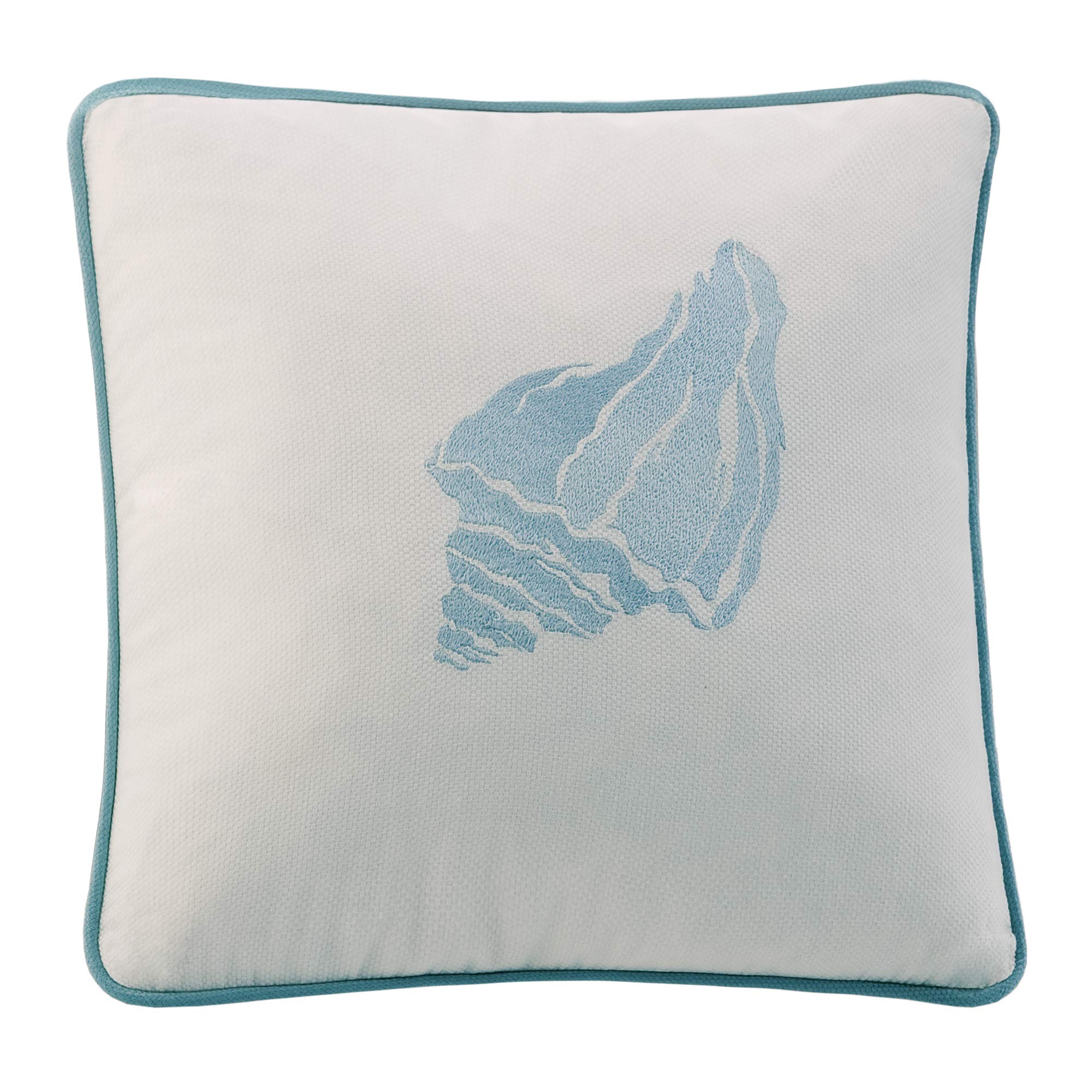 Harbor House Modern Design Decorative Pillow Hypoallergenic Sofa Cushion Lumbar, Back Support, Square 16' X 16', Coastline, Cotton Blue